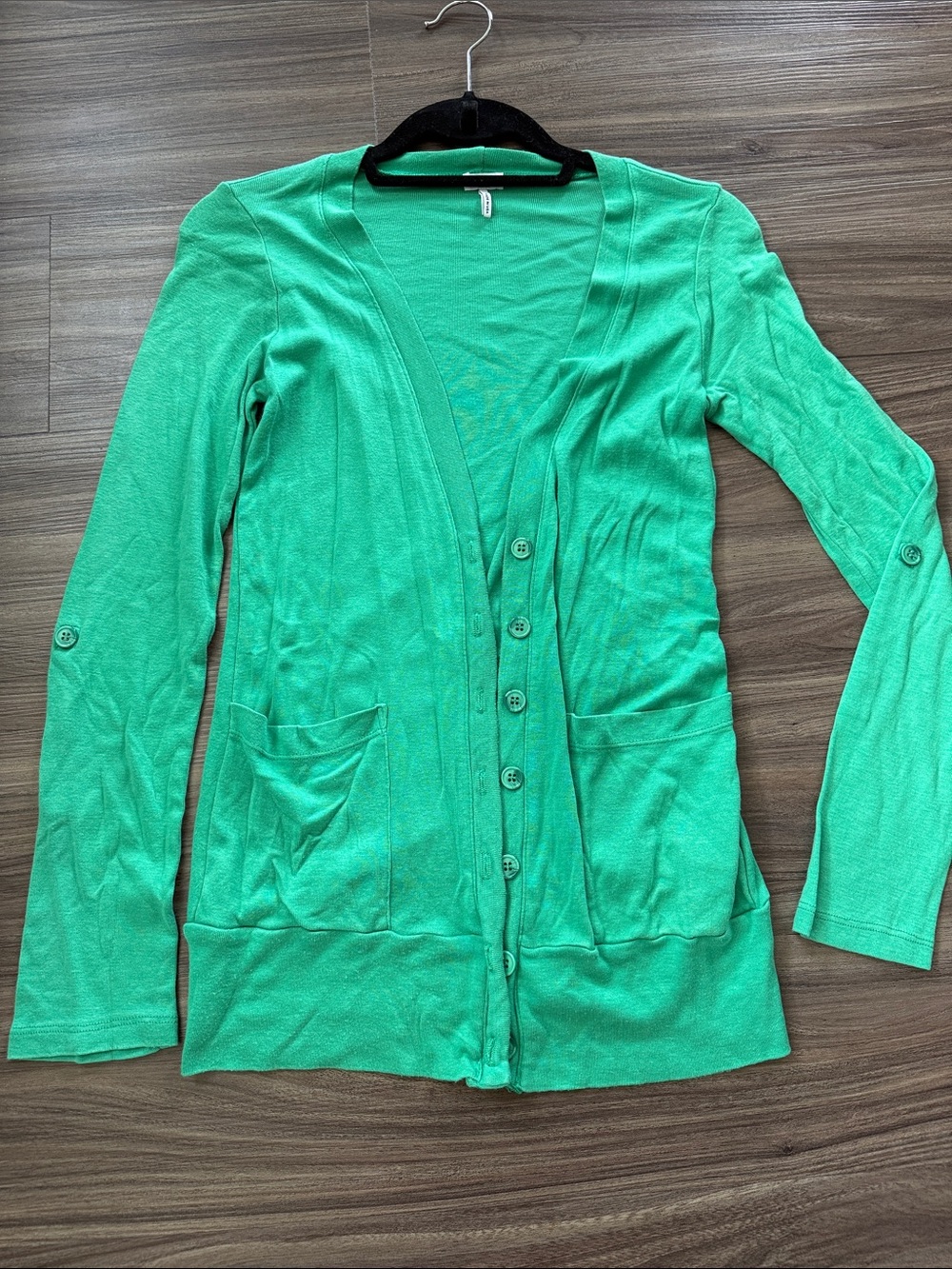 Women’s Small Lightweight Green Button-Up Long Cardigan Sweater by Spendid